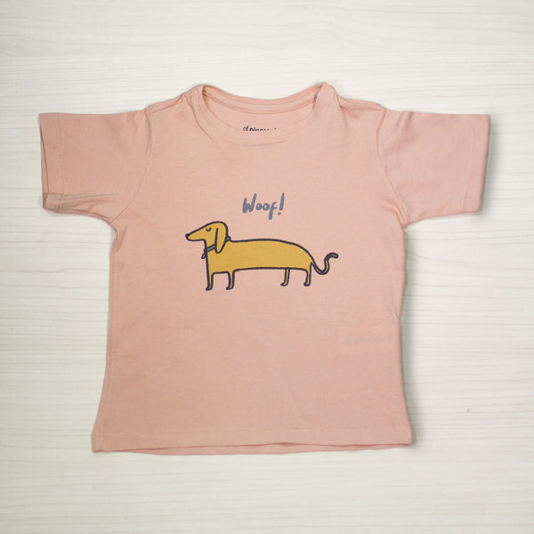 Camiseta manga corta estampado de perro salchicha